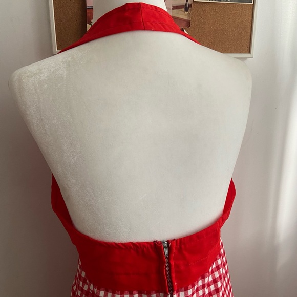 70s ´Rhapsody n Robes’ vintage red gingham maxi dress. - Picture 6 of 7